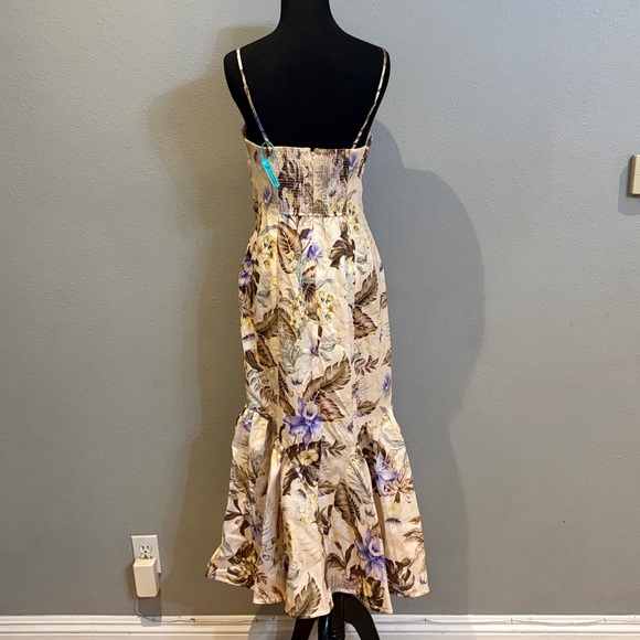 Zimmermann COCO TIE FRONT MIDI LINEN DRESS AU 1= US 6 NWOT - Picture 5 of 17